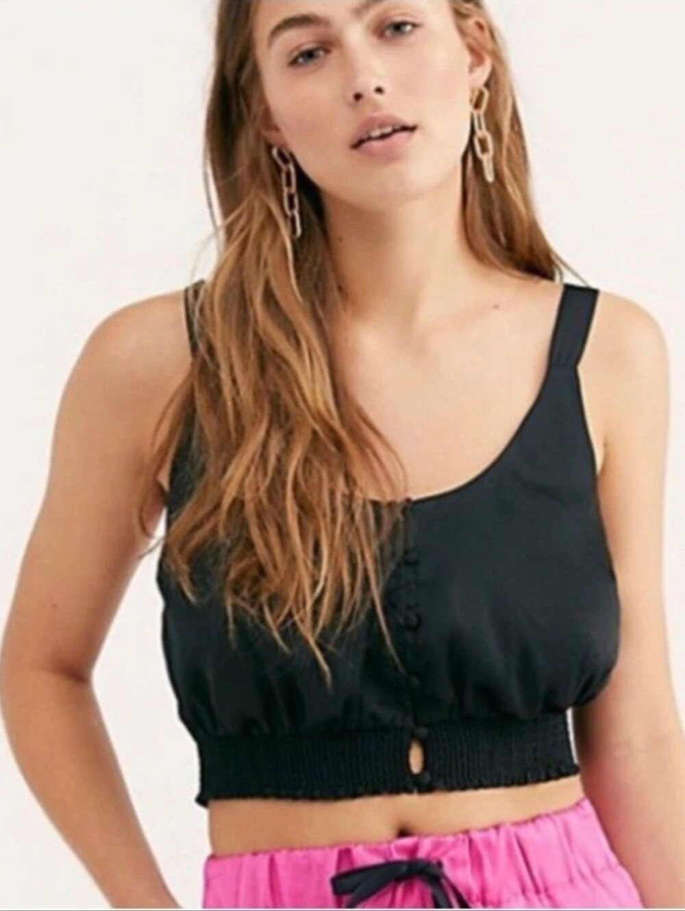 Intimately Free People You Honey Size XL Brami in Black Cropped Boho Festival